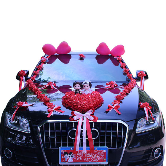 Internet celebrity wedding car decoration front flower 80cm large love rose fleet advanced wedding flower arrangement suction cup