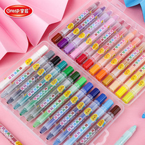 Master the oil painting stick 24 color childrens safety non-toxic kindergarten baby does not dirty hand brush set art Special 36 color 48 color painting graffiti rotating washable color crayon colorful stick