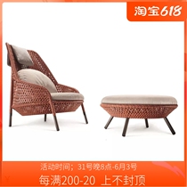 Outdoor rattan chasha hair chair Balcony Patio Garden hotel Prototype Board Room Creative Sofa Vine sofa Three sets