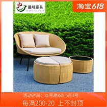 Balcony Casual Reclining Chair Combo Outdoor Garden Duo SLOTH SOFA PEDANTONI TEA TABLE RATTAN TABLE AND CHAIRS THREE SETS