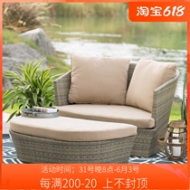 Custom Outdoor Sofa Terrace Rattan Benches Loung Bed Casual Chair Patio Table And Chairs Balcony Sofa Down-to-earth Combined Rattan Furniture