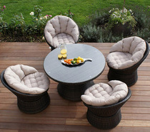 Balcony table and chair five-piece outdoor rattan chair coffee table three-piece set imitation rattan table and chair combination hotel garden furniture