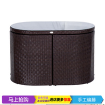 Outdoor furniture leisure balcony table and chair creative indoor rattan chair rattan chair simple modern coffee table three-piece combination