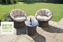 Rattan chair coffee table three-five-piece coffee table and chair balcony Leisure outdoor furniture rattan rotating chair special offer