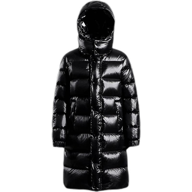 2021 winter new down jacket men's mid-length version thickened shiny super-long over-the-knee tide brand men's jacket