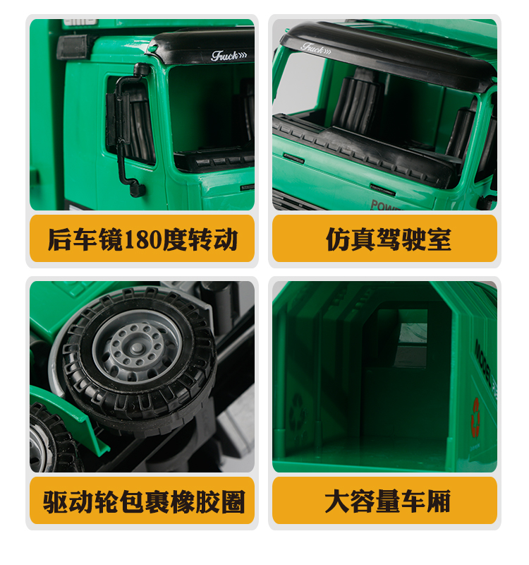 Lớn quán tính tay quay vệ sinh điều khiển từ xa xe rác rác làm sạch xe ô tô làm sạch xe kỹ thuật mô hình xe đồ chơi trẻ em đồ chơi điều khiển từ xa