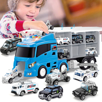 Bao Le Star gold car engineering fire storage CAR childrens toy car set Boy music story educational toy