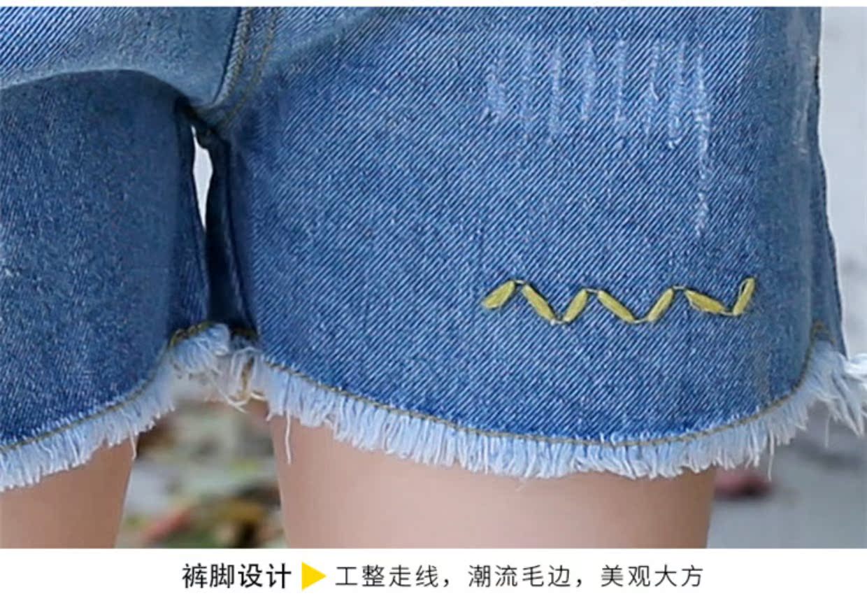 Quần short denim nữ 2018 hè mới phiên bản Hàn Quốc của quần lửng ống rộng bé mùa hè thời trang hoang dã mỏng manh quần áo bé gái