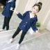 Áo khoác bé gái mùa thu denim cho bé lớn 2018 trẻ em mới thêu thùa tình yêu thời trang áo khoác hàn quốc áo trẻ em Áo khoác