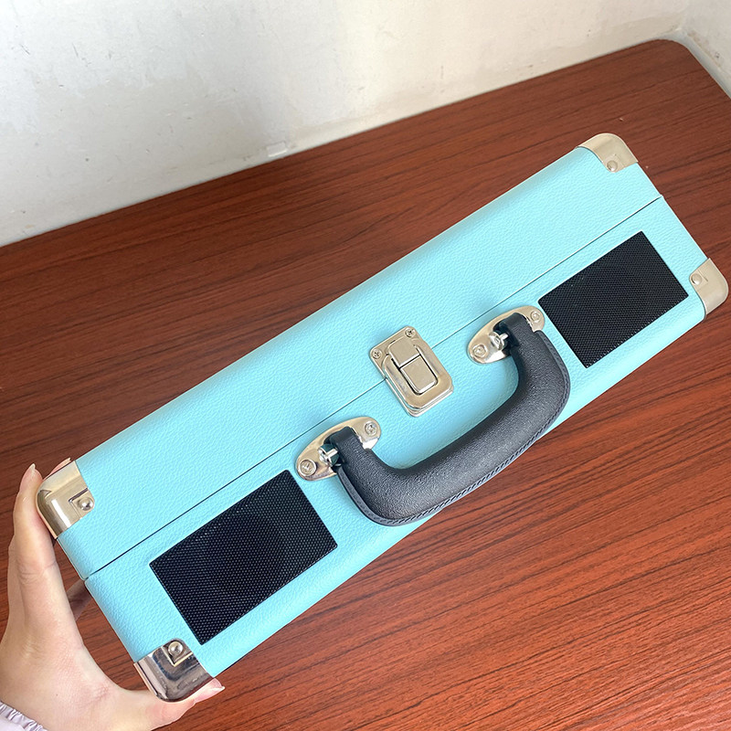 Виниловый проигрыватель 装逼送礼利器！出老美覆古黑胶唱片机3速内置立体声扬声手提箱