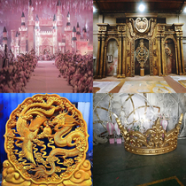 Foam sculpture custom wedding wedding stage bubble carving props Crown frame Roman column arch model carved flower