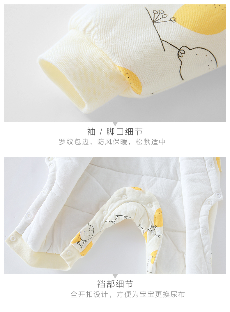 Quần áo trẻ em mùa đông quần áo nữ sơ sinh quần áo ngủ nam quần áo cotton mùa thu dày bé ấm ra quần áo bộ quần áo liền thân