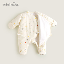 Baby jumpsuit bag handbag foot cotton thick winter clothes newborn clothes newborn clothes newborn out autumn and winter monk clothes
