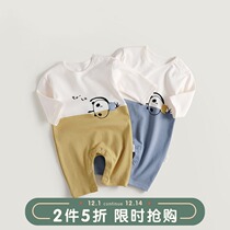Baby jumpsuit cotton spring and autumn cute newborn clothes for men and women Baby Cotton clothes autumn pajamas