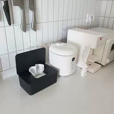 Rice canteen wet tissue box Sealed wet tissue storage box Household dustproof wet tissue box with lid Toilet paper box