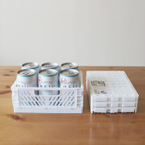 Rice Japan Import Foldable Containing Basket Plastic Kitchen Debris Containing Box Pure White Minima Contained Blue