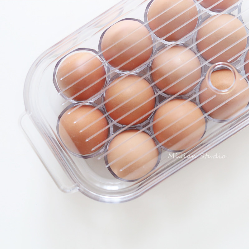 Mijian Daily Miscellaneous Wind Egg Storage Box Refrigerator Breathable Anti-shock Anti-fall Japanese-style Transparent Solid Color Fresh-keeping Box - Taobao