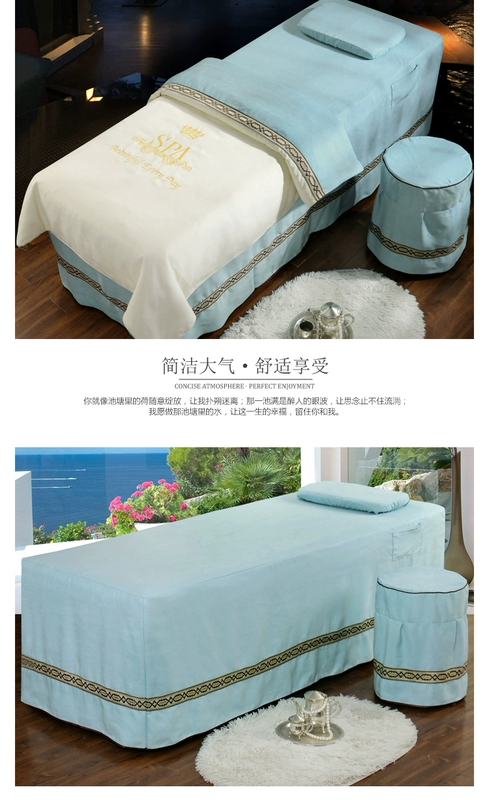 Lanh bông đẹp bedspread denim cao cấp phong cách châu Âu bộ nhỏ gọn Four Seasons chung liệu pháp xoa bóp - Trang bị tấm