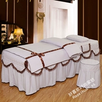 Beauty khăn trải giường gia đình bốn nhỏ gọn giường màu bông rửa massage bedspread rắn châu Âu bao gồm các thẩm mỹ viện mục vụ - Trang bị tấm bộ ga giường spa