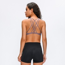 LULU yoga suit quick-drying sports bra gathering running without steel ring back underwear nude fitness yoga bra