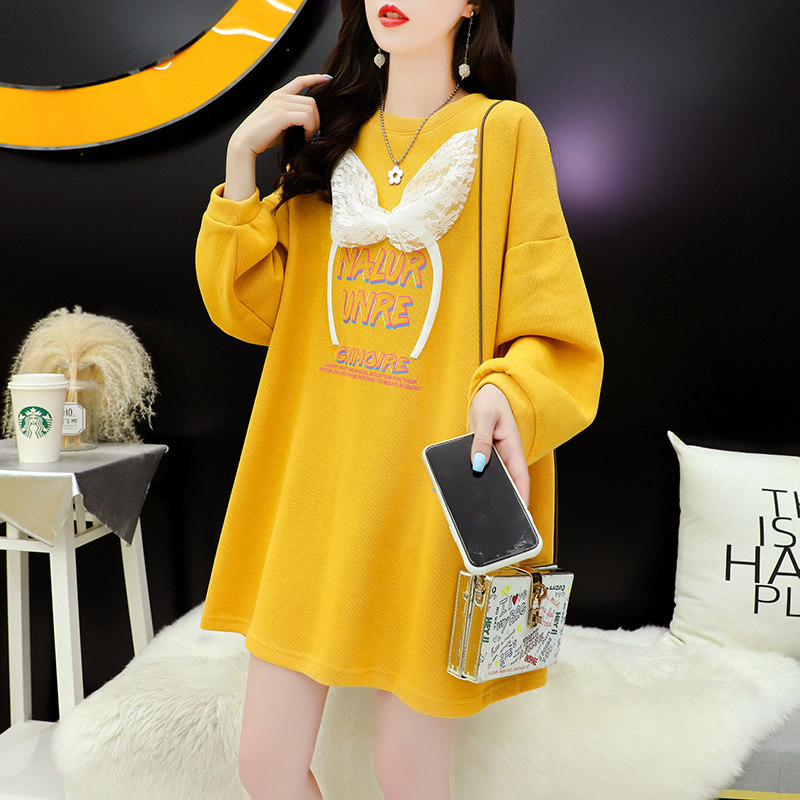 Pregnancy Woman Dress Autumn Dress 2021 New Women's Autumn Medium Long Version Loose Jacket Sweatshirt Autumn Jacket Spring Autumn Large Size