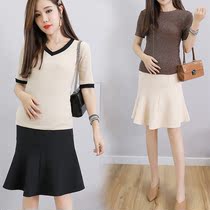 Pregnant Woman Half Body Dress Summer Spring Autumn Spring Summer Short Skirt Buns Hip Fish Tail Skirt Half Skirt Summer Fashion Totbelly Dresses Daphone Summer Dress