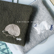 Seasonal change ~ polar bear hedgehog wool blend handbag cosmetic bag storage bag export foreign trade Womens bag