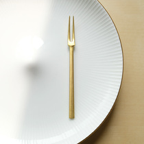 Japanese East House Ape Mountain Repair Design Japanese Craftsman hand made brass fruit fork dessert fork mini snack fork