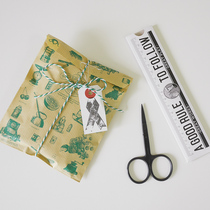 Japanese vintage pattern gift bag Japanese flat Pocket Paper Bag Tea tendon Kraft paper a set of 5