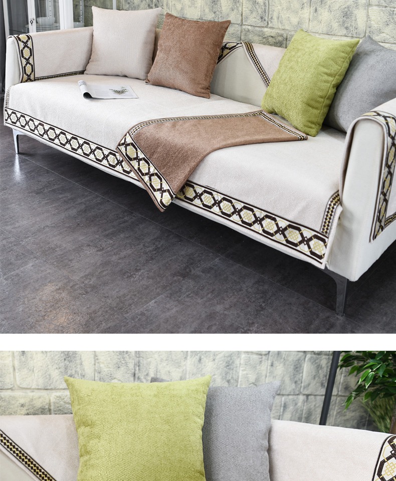 Mới đệm sofa Trung Quốc bốn mùa phổ quát chống trượt vải đệm đơn giản hiện đại bao gồm tất cả các phòng khách bọc sofa tùy chỉnh - Ghế đệm / đệm Sofa nệm lót ghế