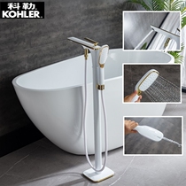 The bathtub tap gun is in grey color.