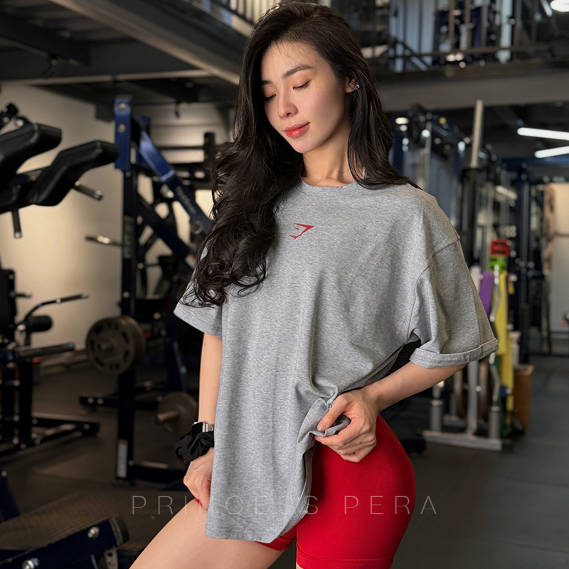 Sweet Pear Shark Power Short Sleeve Power T-Shirt with Letters on the Back, Sports Elastic Loose Fit Fitness Clothing for Women Sweet Pear Shark Power Short Sleeve Power T-Shirt with Letters on the Back, Sports Elastic Loose Fit Fitness Clothing for Women