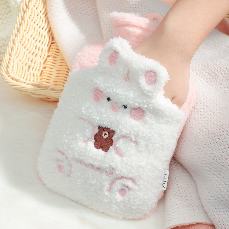 Hot Water Bag Cute Plush Schoolgirl Hot Compress Belly Size Capacity Thickened Home Warmers Water Injection Bag 