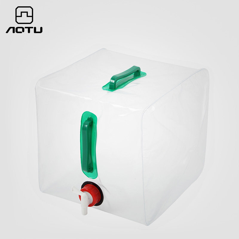 Outdoor Equipped Camping Supplies 20L Folding Bucket Super Light Poop Transparent Kettle Field Drinking Water Bucket Portable