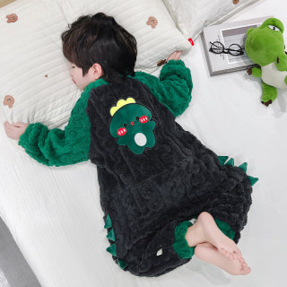 One-piece pajamas autumn and winter dinosaur thickened sleeping bag