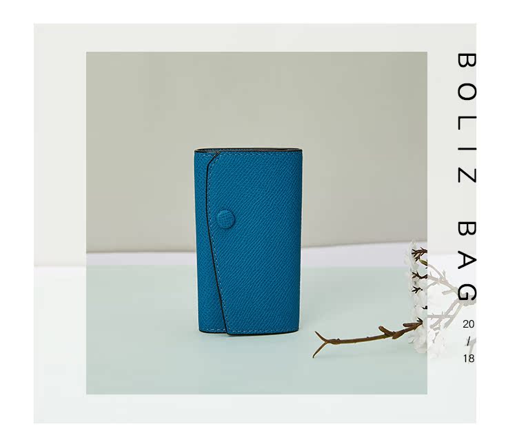 BOLIZ 2018 mới lớp vỏ cọ da hàng đầu - Trường hợp chính ví móc chìa khóa nữ