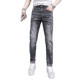 jeans ຜູ້ຊາຍພາກຮຽນ spring ແລະ summer slim ເຫມາະບາງ pants ຄົນອັບເດດ: ເອີຣົບຍີ່ຫໍ້ຜູ້ຊາຍບາດເຈັບແລະ pants stretch pants