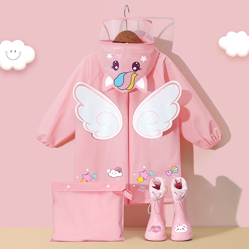 Italian Style Ttit Kidsren's Raincoat, Girls' Rain Boots Set, Kindergarten School Kidsren, Baby Girl's Poncho