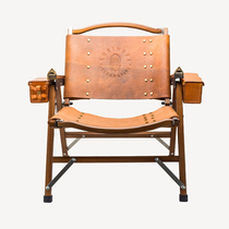 Jialong cigar chair top layer leather solid wood multifunctional foldable outdoor pipe cigar chair