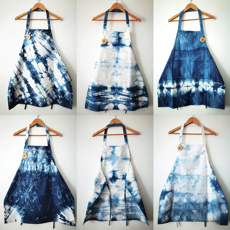 Handmade Tie-Dye Apron Made of Pure Cotton, Finished Product for Women, High-End Feel, Suitable for All Seasons, Lightweight, Breathable, High Aesthetic Value, ins Style