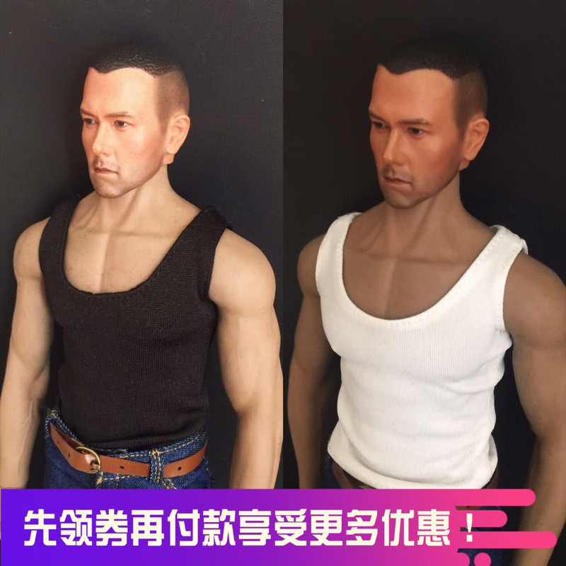 1/6 Scale Male Soldier Clothing, Men's Black and White Vest, Wolverine Vest, Old Bull Vest, Super Elastic, in Stock