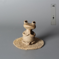 Lin Xi Buddha frog tea pet handmade ceramic tea tray small ornaments can raise rough pottery tea play tea set tea ceremony accessories