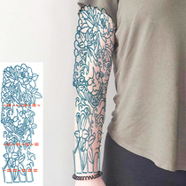 Line tattoo color brake print spray Prajna full arm tattoo sticker waterproof and durable realistic men and women cut flower arm