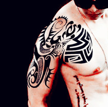 Tattoo stickers waterproof mens long-lasting shawl flower arm totem half armor over the shoulder totem chest personality anti-true tattoo stickers