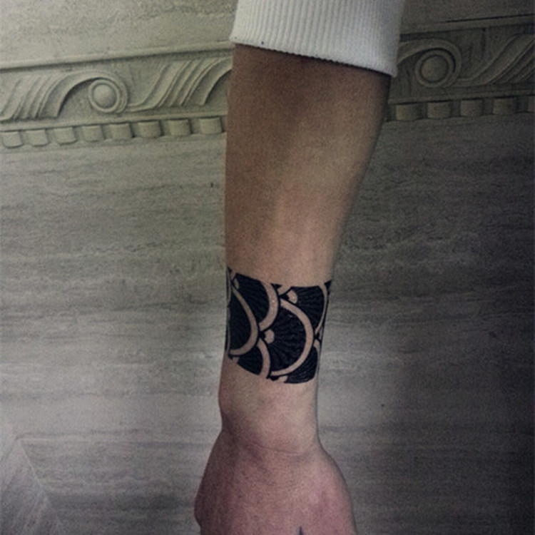 纹身贴手环臂环纹身贴暗黑臂环纹身贴手腕防水逼真脚环手环刺青