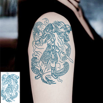 Zhao Zilong flower arm tattoo sticker tattoo color line men and women arm Green Dragon Zhao Yun simulation lasting tattoo sticker