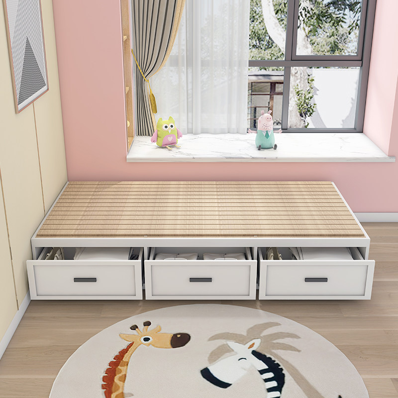 custom tatami bed no bedside cabinet storage storage bed modern simple high box small apartment drawer single bed 