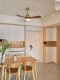 Nordic Fan Lamp with Strong Wind Power, Vintage Electric Fan Lamp for Home Use in Living Room and Dining Room, Ceiling Lamp with Fan, Solid Wood Ceiling Fan Lamp