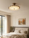 French-Style Bedroom Ceiling Light with a Vintage Feel, High-End Floral Glass Room Lamp, Retro Round Eye-Protection Main Bedroom Lighting