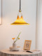 Vintage Restaurant Chandelier, Adjustable Retro Bar Island Dining Room Lamp, Designer Retractable Cornucopia Trumpet Lamp